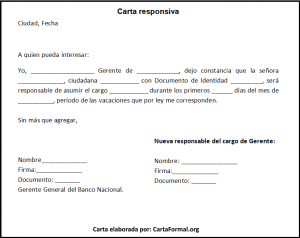 Carta Responsiva Ejemplos con explicación