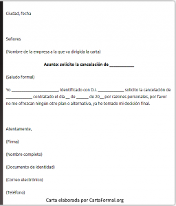 Carta De Cancelaci N Ejemplos Para Cancelar Todo Tipo De Servicios